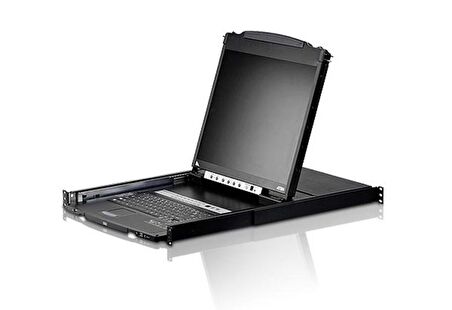 CL5808NT Çift Sürgülü Kasaya Sahip, 19" LCD Ekran, Touchpad’i ve Türkçe Klavye'si Bulunan 8 Port PS/2-USB KVMP™ (Periferi/ Çevre Cihazlarla (USB) Bağlantı Kurabilir) Switch (8 Port Dual Rail LCD KVM Switch)