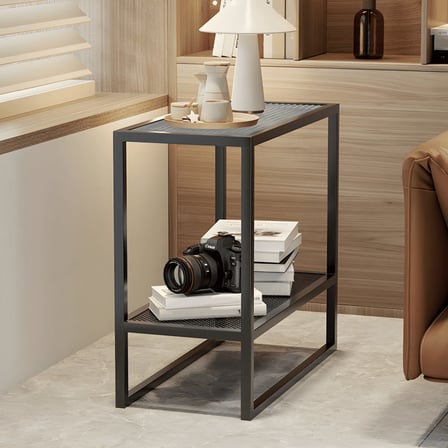 ZGN12681 Modern Cam Tablalı Metal Çerçeveli Yan Sehpa