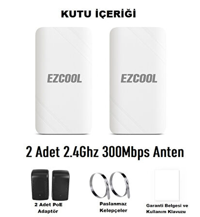 EZCOOL EZ-W240AN DIŞ ORTAM (2.4GHz 300Mbps 1KM) ACCESS POİNT