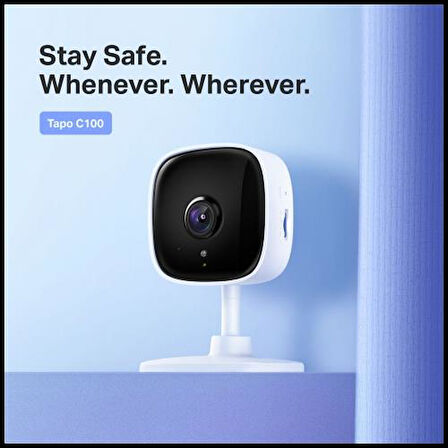 Tapo C100, Bebek/Ev Güvenlik Kamerası, WiFi, 1080P, 20Mt Gece Görüşü, Hareket algılama, Ses ve Işık Alarmı, İki Yönlü Ses