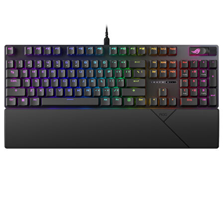 ASUS ROG STRIX SCOPE II 96 WL/RX RED/ABS/TR WIRELESS OYUN KLAVYESİ: ÜÇ MODLU BAĞLANTI, ROG RX OPTİK ANAHTARLAR, PBT TUŞ KAPAKLARI, SİLİKON YALITIM, EK ROG TUŞLARI, BİLEK DESTEĞİ
