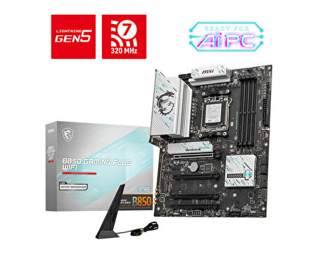 MSI MB B850 GAMING PLUS WIFI6E  AM5 DDR5 8200MHZ(OC) DP 2X M.2 USB 10GBS 2,5G LAN WI-FI 6E ATX