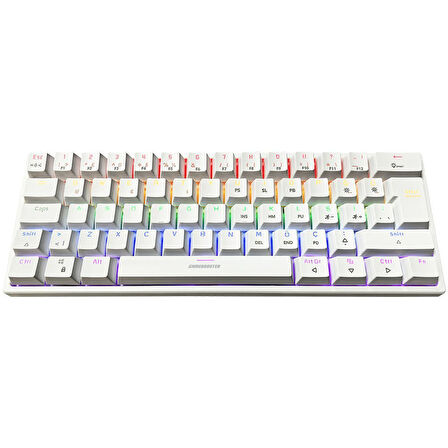  G11 GHOST Rainbow Aydınlatmalı Beyaz Mekanik Gaming Klavye