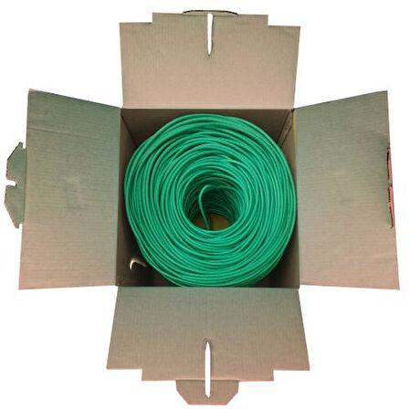  CAT6-BOX-GN, 23AWG 0,57mm, UTP, CAT6 Kablo, 305m, Yeşil