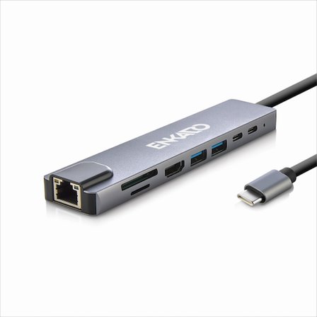 EKD-TP42, Type-C to To HDMI, 2PD, 2 USB 2.0 HDMI 4K + SD/TF, Ethernet 100mbs Multi· Hub