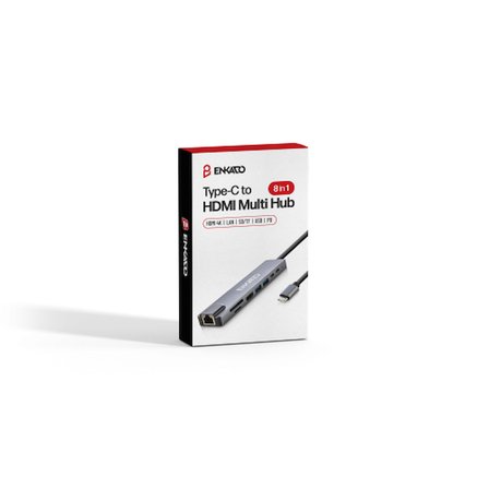 EKD-TP42, Type-C to To HDMI, 2PD, 2 USB 2.0 HDMI 4K + SD/TF, Ethernet 100mbs Multi· Hub