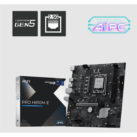 PRO H810M-E DDR5 6400MT/S 1XHDMI 1XDP 1XM.2 USB 3.2 MATX 1851P (INTEL ULTRA PROCESSORS SERIES 2)
