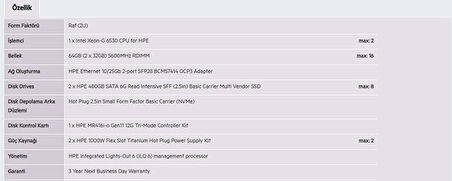 HPE DL380 Gen11 Gold 6530 64GB-2x480G-2U (P81787)