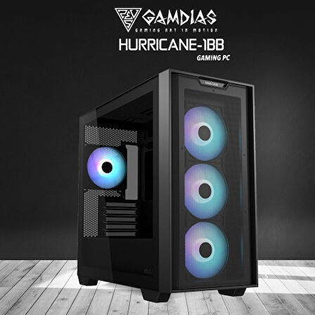 GAMDIAS HURRICANE-1BB, RYZEN 7 7700X, 32Gb DDR5 Ram, 1Tb NVMe SSD, 8Gb GDDR6 RTX4060 Ekran Kartı, 750W Kasa, Free Dos GAMING PC