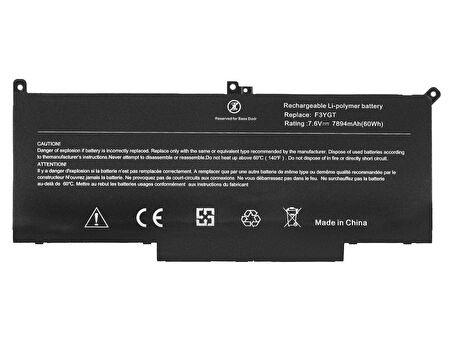  Dell Latitude 7280, 7290, 7380, 7390, F3YGT Notebook Bataryası - Ver.2 - 4 Cell