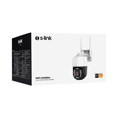  SL-PTZ02, Akıllı Güvenlik Kamerası, WiFi, 2Mpix, 2.8mm Lens, 25m. Gece Görüşü, Hareket algılama, İki Yönlü Ses, Micro SD Kartlı, TUYA Yazılım