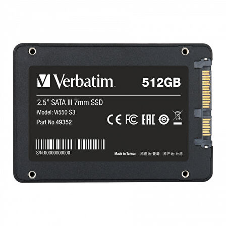 512GB Vi550 S3 SATA 3.0 SSD Okuma 520MB / Yazma 500MB