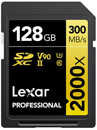 128GB LSD2000128G-BNNNG SD PROFESSIONAL 2000X SDXC UHS-II CARDS UP TO 300MB/S READ 260MB/S WRITE C10 V90 U3