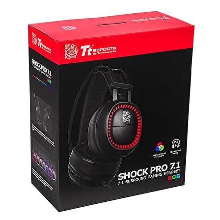 thermaltake  shock pro rgb 7.1 siyah oyun kulaklığı