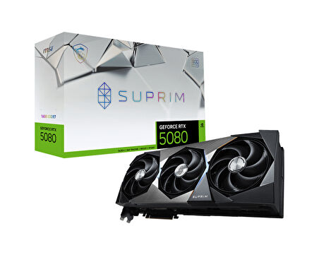 MSI VGA GEFORCE RTX 5080 16G SUPRIM SOC RTX5080 16GB GDRR7 256 B DX12 PCIE 5.0 X16 (3XDP 1XHDMI)