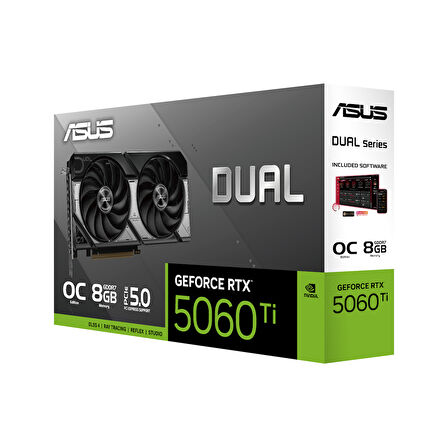 ASUS DUAL-RTX5060TI-O8G-NVIDIA-GEFORCE-RTX 5060 TI-8G-8GB GDDR7-128bit--OC-HDMI-3xDP-DLSS4 EKRAN KARTI