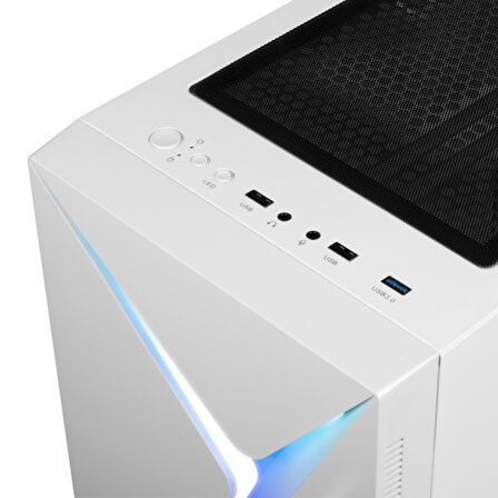 ARGUS E4 Elite WH, 500W, Tempered Glass, ARGB, ATX, White Edition, GAMING KASA