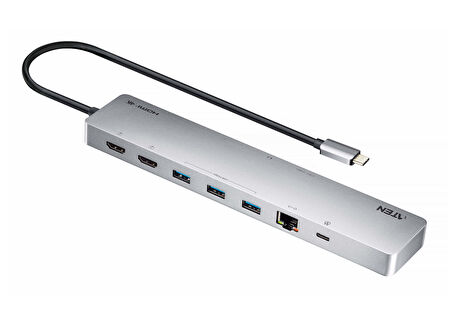 UH3240 Güç Geçişli 11'i 1 arada USB-C Çoklu Bağlantı Noktalı Yerleştirme İstasyonu  