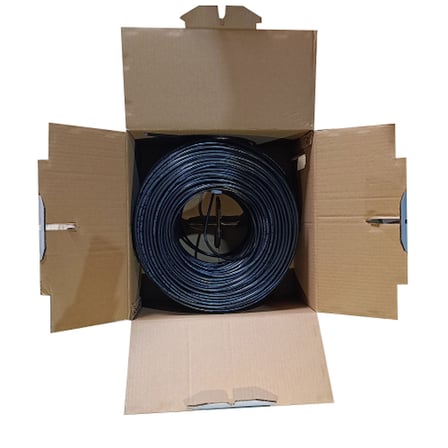 Powergate Cat6 Network Kablosu Dış Mekan 305 m 23AWG 100% Bakır Siyah