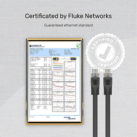 UNITEK CAT6 PATCH KABLO 20MT FLAT 1GBPS, SİYAH (C1815GBK)
