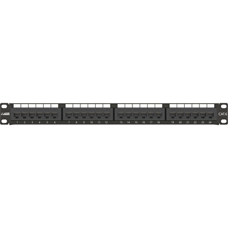  AC-611-24E 8P8C,LSA,ALTIN KONTAK 24 PORT CAT6 DOLU 1U ZIRHSIZ PATCH PANEL