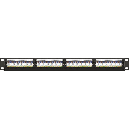  AC-611-24E 8P8C,LSA,ALTIN KONTAK 24 PORT CAT6 DOLU 1U ZIRHSIZ PATCH PANEL