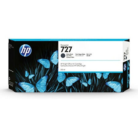 HP C1Q12A (727) MAT SIYAH 300 ML GENIS FORMAT MUREKKEP KARTUSU