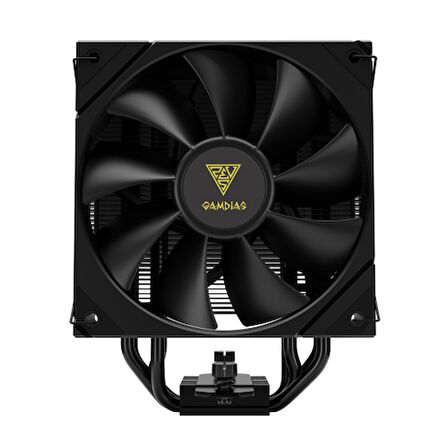 GAMDIAS BOREAS E2-410, Black Edition, 120mm, CPU Kule Tipi Hava Soğutma, Doğrudan Temas Teknolojisine Sahip 4 adet Gelişmiş Bakır Isı Borusu (AMD AM4-AM5 ve INTEL Tüm işlemciler ile uyumlu)