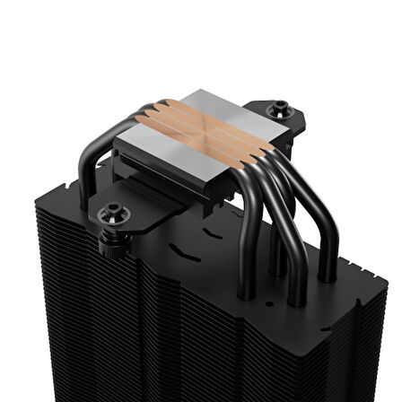 GAMDIAS BOREAS E2-410, Black Edition, 120mm, CPU Kule Tipi Hava Soğutma, Doğrudan Temas Teknolojisine Sahip 4 adet Gelişmiş Bakır Isı Borusu (AMD AM4-AM5 ve INTEL Tüm işlemciler ile uyumlu)
