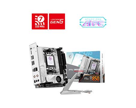 MSI MPG B850I EDGE TI WIFI AM5 DDR5 8200MHZ(OC) HDMI 2X M.2 USB 20GBS 5G LAN WI-FI 7 MINI ITX