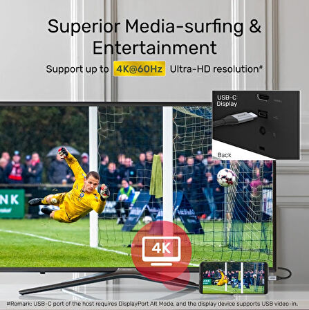 UNITEK USB-C 3.2 KABLO 2MT 5GBPS, 100W PD, 4K&60Hz  (C14091ABK)