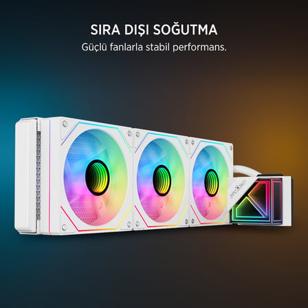 James Donkey JDC360 ARGB Sıvı İşlemci Soğutucu Beyaz 360mm AM5 ve LGA1700 Uyumlu