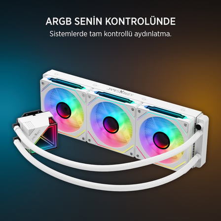 James Donkey JDC360 ARGB Sıvı İşlemci Soğutucu Beyaz 360mm AM5 ve LGA1700 Uyumlu