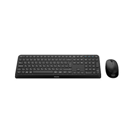 PHILIPS SPT6407B, Siyah, Türkçe Q, 2.4Ghz ve Bluetooth Kablosuz, Multimedya Klavye Mouse Set