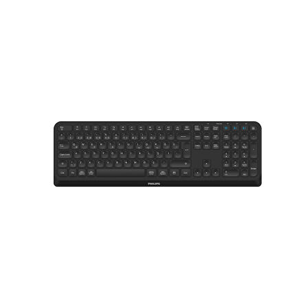 PHILIPS SPT6407B, Siyah, Türkçe Q, 2.4Ghz ve Bluetooth Kablosuz, Multimedya Klavye Mouse Set
