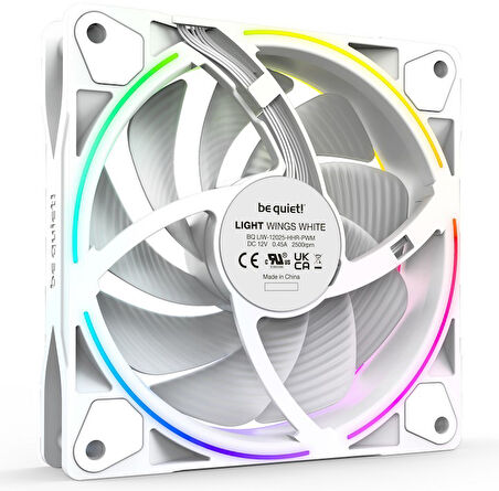 Be Quiet! Light Wings White 120mm PWM  2500 RPM Premium ARGB Kasa Fanı  4-Pin 3lü Paket - BL101