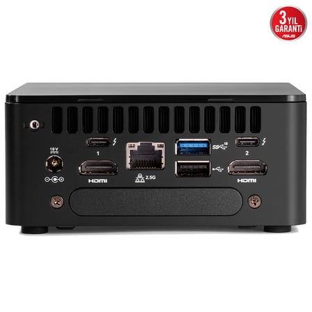 Asus NUC12WSHI7 Mini Masaüstü Siyah Intel Core i7 12. Nesil 512 GB SSD Wi-Fi 6E Bluetooth 5.2