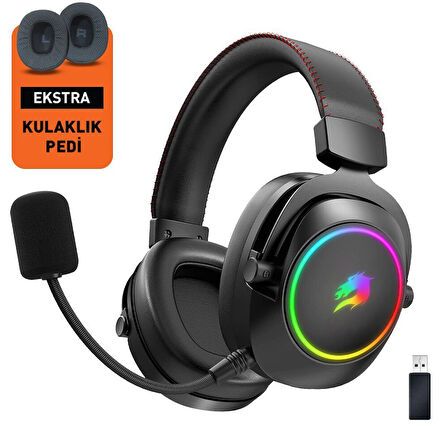  GB-WBH44  RGB Wireless 2.4G+BT Siyah Oyuncu Kulaklığı