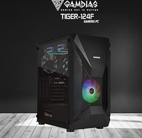 GAMDIAS TIGER-124F, i5-12400F, 16Gb Ram, 512Gb NVMe SSD, 8Gb GDDR5 RX580 Ekran Kartı, 500W Kasa, Free Dos GAMING PC