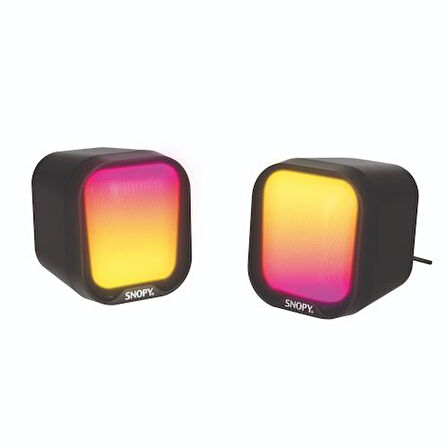 SN-87U, 4W, 1+1, Masaüstü, USB, RGB Aydınlatma, Siyah Kasa, Speaker