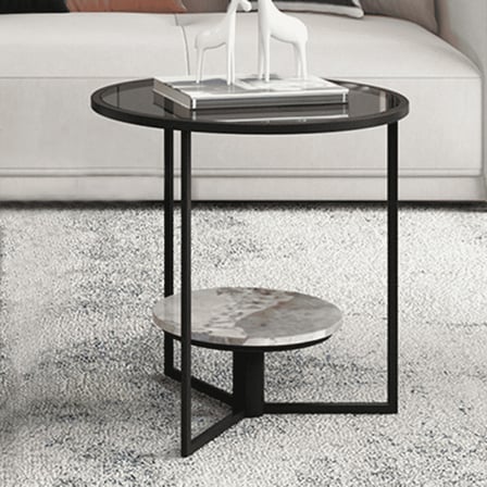ZGN28606 Modern Cam Raflı İkili Zigon Orta Sehpa