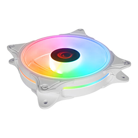 GLARE F50, 38CFM, 1200RPM, 12cm, Rainbow, 3P+4P Molex Soketli, Beyaz Kasa Fanı