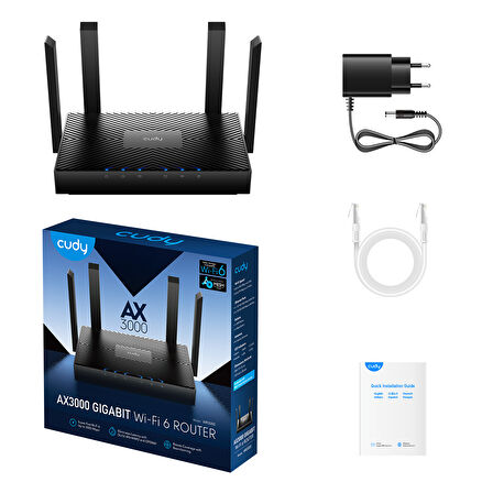 WR3000 AX3000 2.4GHz/5GHz 3000Mbps AP/RE/WISP 4*Gigabit Port MU-MIMO Kablosuz Wi-Fi 6 Router