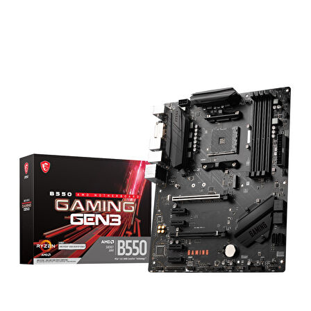 B550 GAMING GEN3 AM4 DDR4 4400(OC) HDMI DVI-D M2 USB3.2 ATX(BLK)
