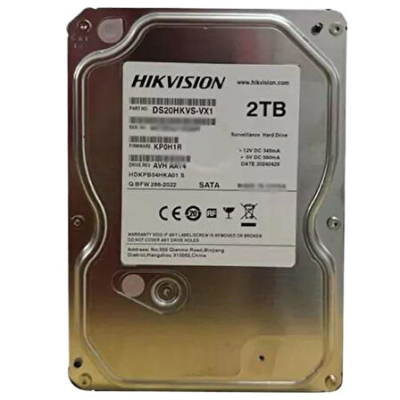 Hikvision 2TB 3.5'' Sata3 5400Rpm 128MB 7/24 Hdd [DS20HKVS-VX1]  Dist. ürünüdür