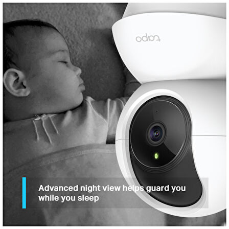 TP-LINK Tapo C200C, Bebek/Ev Güvenlik Kamerası, WiFi, 1080P, 12Mt Gece Görüşü, PAN/TILT, iki Yönlü Ses