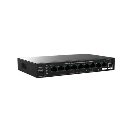 Tenda TEG1110PF-8-120W 10 Port Gigabit Unmanaged Switch, 8 Port PoE, Siyah