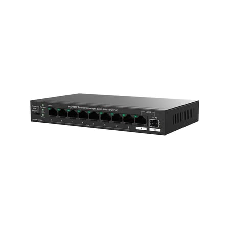 Tenda TEG1110PF-8-120W 10 Port Gigabit Unmanaged Switch, 8 Port PoE, Siyah