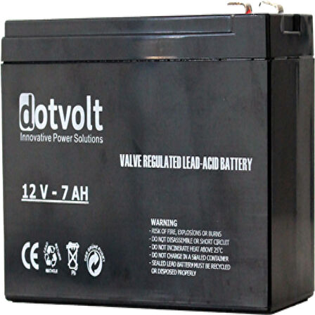 DOTVOLT VOLT DT7-12 12V 7AH Kuru Tip UPS+Güvenlik Aküsü