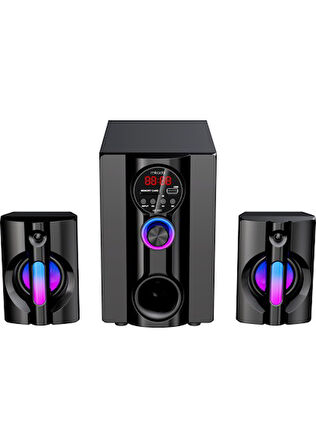  MD-95BT, 20W, 2+1, Masaüstü, FM/BT/SD/USB, RGB Aydınlatma, Siyah Kasa, Speaker